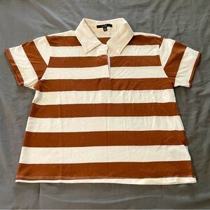 Papaya short sleeved striped polo juniors sz medium